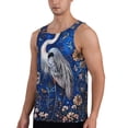 thumbnail image 2 of KLL Blue Heron Floral Garden Print Men's Muscle Gym Workout Stringer Tank Tops Bodybuilding Fitness T-Shirts Tank Tops Men-Large, 2 of 7