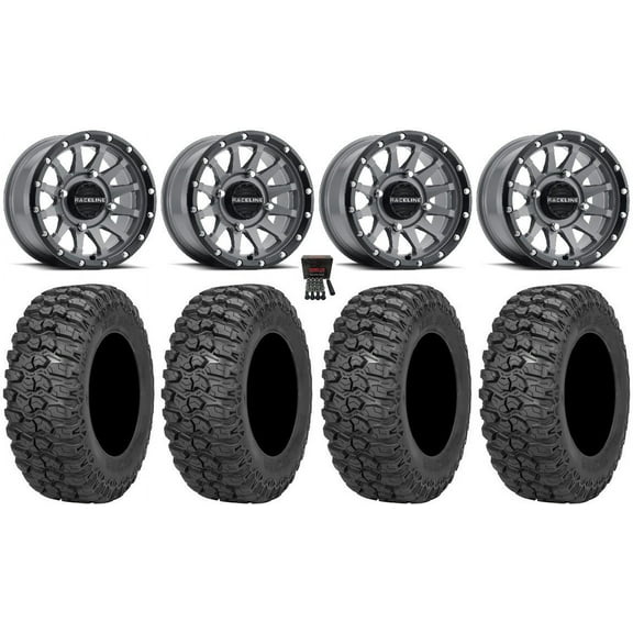 Raceline Trophy 14" Wheels Grey 30" Trail Saw 2.0 Tires Can-Am Maverick X3 / Honda Pioneer 1000 / Talon