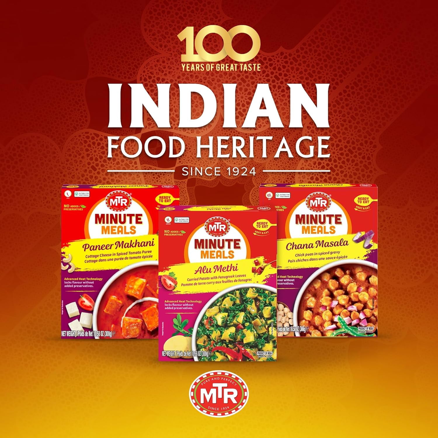 MTR Alu Methi (300g, Pack of 6) – Ready-to-Eat Indian Meal with Potato & Fenugreek, Plant-Based, No Preservatives, Microwavable, Nutritious & Flavorful