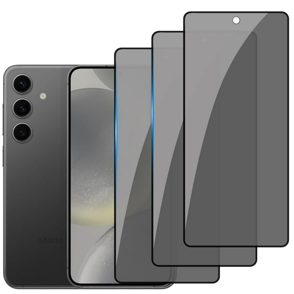 3-PACK Privacy Screen Protector Compatible with Samsung Galaxy S24,Anti Spy Black Tempered Glass Protective Film for Samsung S24 [Easy Installation] [Bubble Free] [Case Friendly]