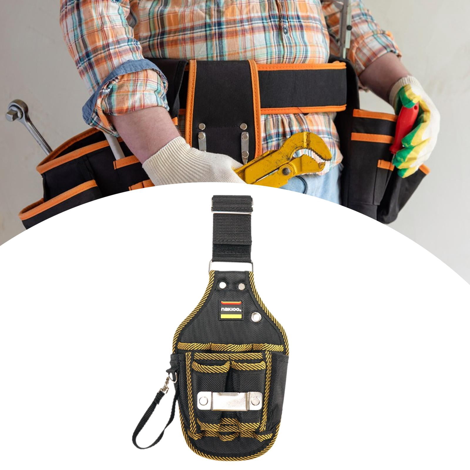 figatia Tool Belt Electrician Pouch Oxford Cloth Multifunction Waterproof Hardware Bag Open Tool Pouch for Roofer Plumbers Carpenters