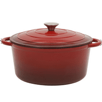 7 Qt Enameled Cast Iron Dutch Oven Pot with Lid – Round, Oven Safe to 500°F, Ideal for Bread Baking & Stews - Gradient Red