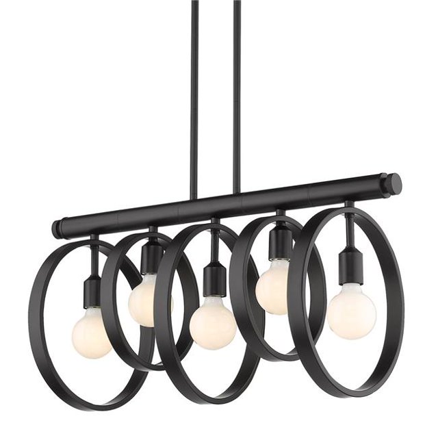 Golden Lighting 8330-LP BLK Sloane Linear Pendant, Black