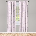 thumbnail image 2 of Ambesonne Japanese Print Curtains, Line Art Cherry Plot, Pair of 28"x63", Pale Lavender Pink, 2 of 4