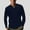 Purplish Blue, variant on QUINDOS Mens Shirts Men Fall And Winter Fashion Casual Pullover Solid Color Splice Long Sleeve V-Neck Comfy Leisure T-shirt