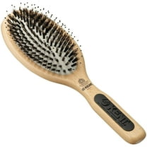 Kent PF01 Large Cushion Detangler Brush, Boar Bristle and Non-Scratch Nylon Mix Hairbrush for Straightening Smoothing. Oval Wood Paddle Detangling Hair Brush for Medium to Long Hair, Made in England