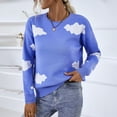 thumbnail image 2 of REDHOTYPE Femmes Col Rond Tricoté Pull à Manches Longues Décontracté Nuage Tops, 2 of 6