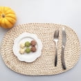 thumbnail image 1 of Ratten Straw Round/Oval Woven Placemats Rattan Table Mats Natural Straw Mat, 1 of 5