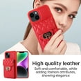 thumbnail image 5 of SaniMore for iPhone 14 PU Leather Case, Multi-Functional Metal Snap Wallet Cover with Card Slot & Kickstand Shoulder Strap Full Body Protective Shell for iPhone 14, Red, 5 of 10
