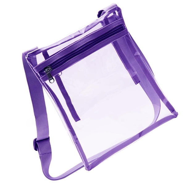 Soidarity Bolso cruzado transparente para hombre y mujer, bolsa de transporte de viaje, elegante monedero con cremallera, bolsos de hombro transparentes, Deportes y aire libre Púrpura Soidarity OD016648-01