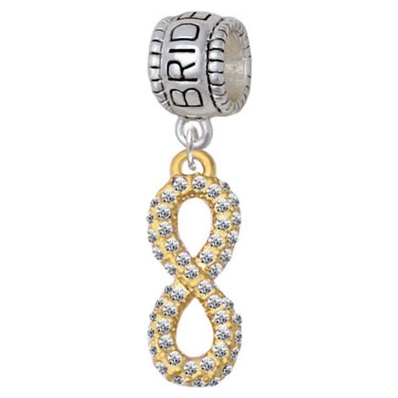 Crystal Gold Tone Infinity Sign - Bridesmaid Charm Bead