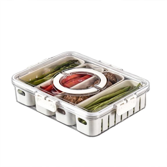 Fruit Organizer for Refrigerator,Stackable Fridge Organizer,Vegetable Organizer for Fridge,Refrigerator Organizer Bins,with Drainage with Lid with Handle,for Storage of Fruits, Vegetables