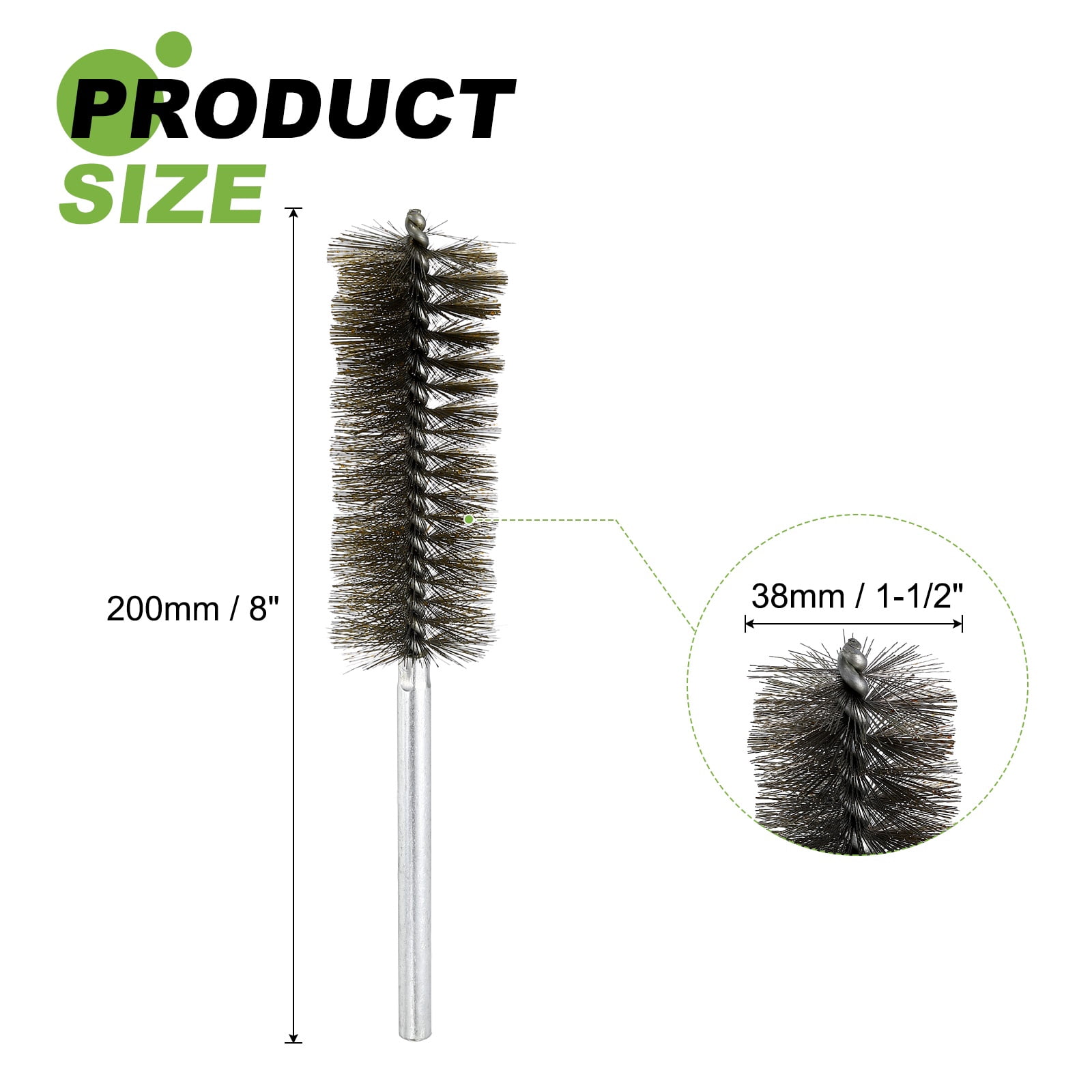 6pcs Pipe Cleaners Brush Set 1.5 Inch Stainless Steel Bristles Cleaning Brush with Ergonomic Handle for Bottles Straws Pipes Keyboards Tubes, Silver