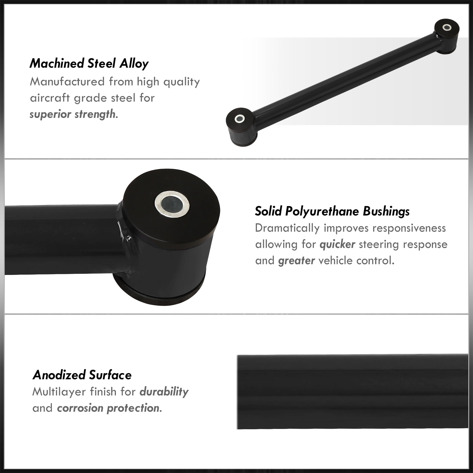 AJP Distributors Rear Lower Suspension Control Arms Kit Black Compatible/Replacement For Chevrolet Chevy Camaro Pontiac Firebird F-Body 82 83 84 85 86 87 88 89 90 91 92 93 94 95 96 97 98 99 00 01 02