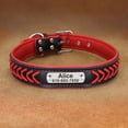 thumbnail image 3 of Beirui Braided Personalized Dog Collars Custom Leather Padded Dog Pet ID Name Collar Adjustable, 3 of 9