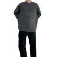 thumbnail image 4 of Suéter de estilo perezoso con diseño de sentido de nicho para hombre, suéter holgado de cuello redondo para otoño e invierno, suéter grueso de moda para abajo, 4 of 6