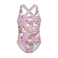 thumbnail image 4 of Uorisanigo Rainbow Dream Horse Girls Bathing Suits Kids Size 7-8 One Piece Swimsuit Polyester and Spandex Fabric Sleeveless Sport Halter Swimwear, 4 of 7