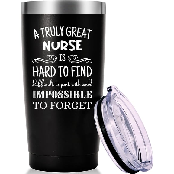 A Truly Great Nurse is Hard To Find Travel Mug Tumbler.Nurses Week,Nurse Practitioner,Nurse Appreciation,Nursing School Graduation Gifts.Retirement Birthday,Christmas Gifts for Nurse.(20oz Black)