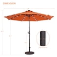 thumbnail image 2 of ACEGOSES LED Outdoor Patio 9′ Circle Deck Market Umbrella, Solar Lights Table Umbrellas With Non-Fading solution-dyed Canopy Orange, 2 of 8