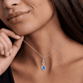 thumbnail image 4 of VEEDOFA September Birthstone Necklace for Women, 12 Month Round Cut Infinity Pendant, Silver Plated Tone Birthday Jewelry Gift, 4 of 9