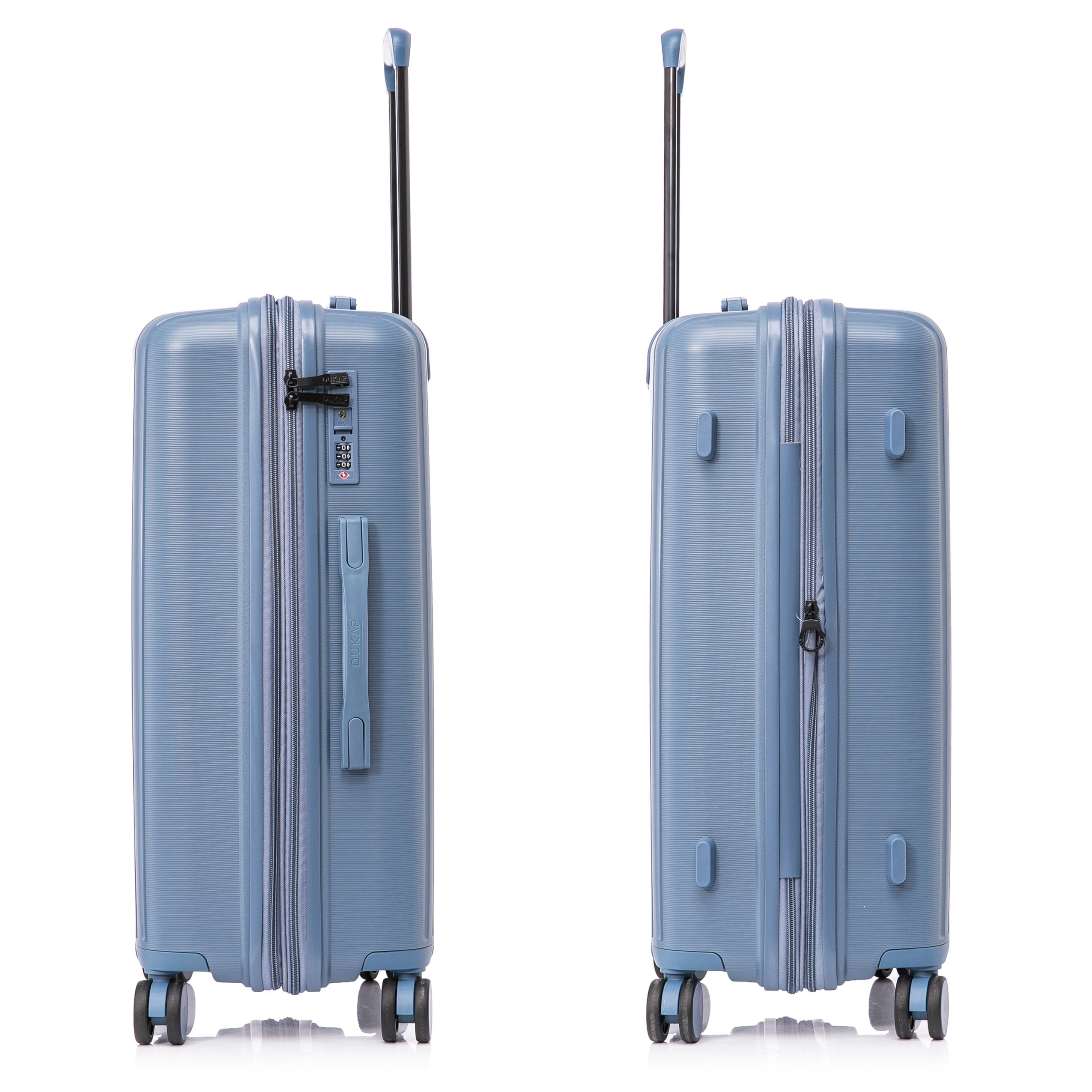 DUKAP AIRLEY 24" Lightweight Hardside Checked Luggage with Spinner Wheels, Handle and Trolley, Blue