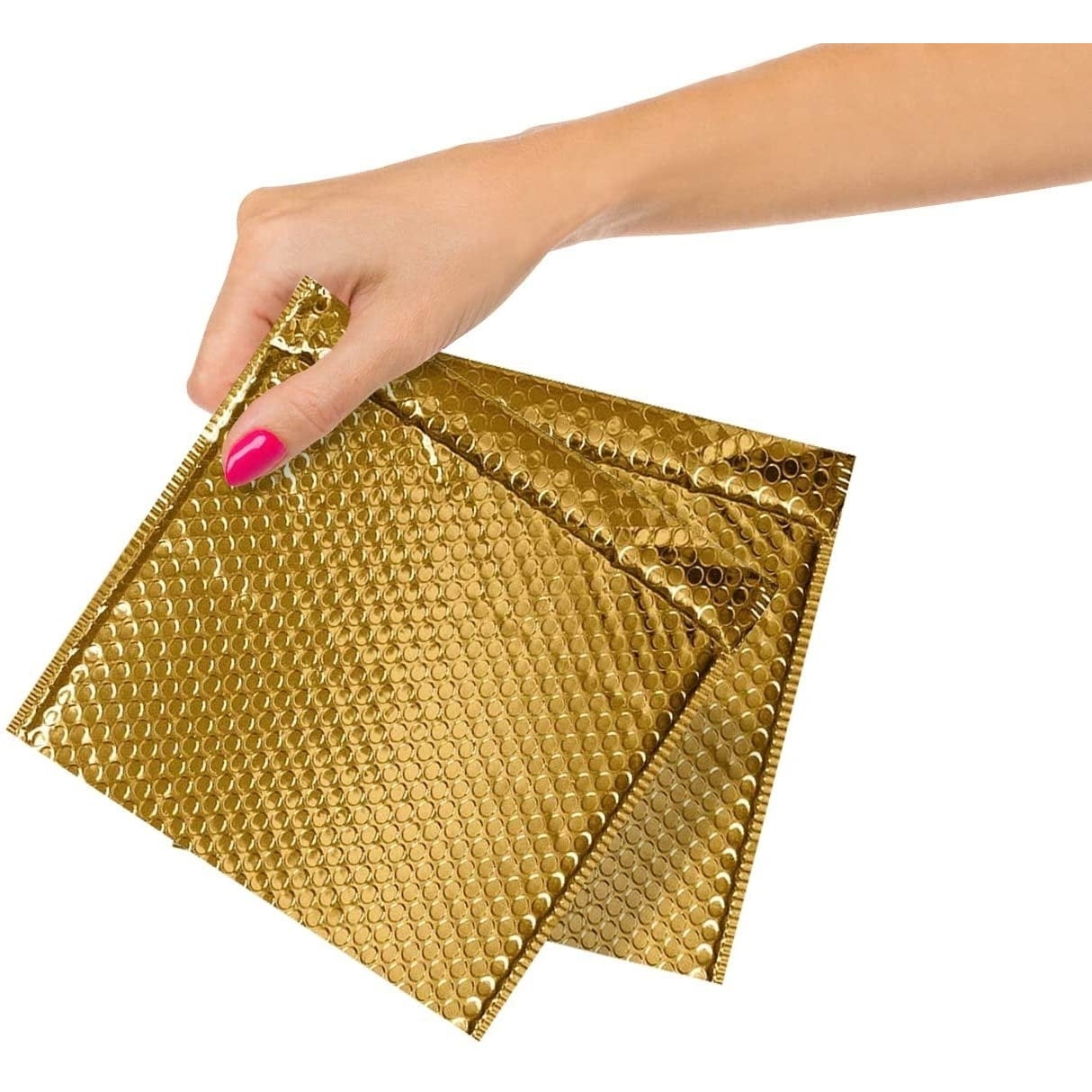 25 Pack Metallic Bubble Mailers 6x6.25 Gold Padded Envelopes