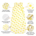 thumbnail image 2 of All-year-around Cute Baby Sleep Sack 0-6 Months Rayon Made from Bamboo Sleeping Bag 1.0 Tog Premium 2-Way Zipper Baby Wearable Blanket - Yellow Planet, 2 of 6
