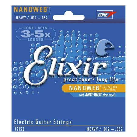 Elixir Electric Nanoweb 12152 Heavy 12-52 Acoustic Guitar Strings 3-Pack w/Bonus Elixir