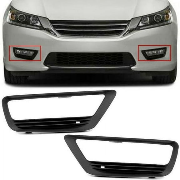 Kojem Fog Light Trim Bezel Black Driver Passenger Side for 2013 2014 2015 Honda Accord Sedan Replaces HO1038111 71112T2AA10 (Pair)
