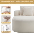 thumbnail image 6 of UHOMEPRO Oversized Chaise Lounge Sofa, Corduroy Chaise Lounge Chair with 46 Inch Wide Seat, Deep Seat Boneless Couch Floor Sofa Bed with 2 Pillows, No Assembly, White, 6 of 10
