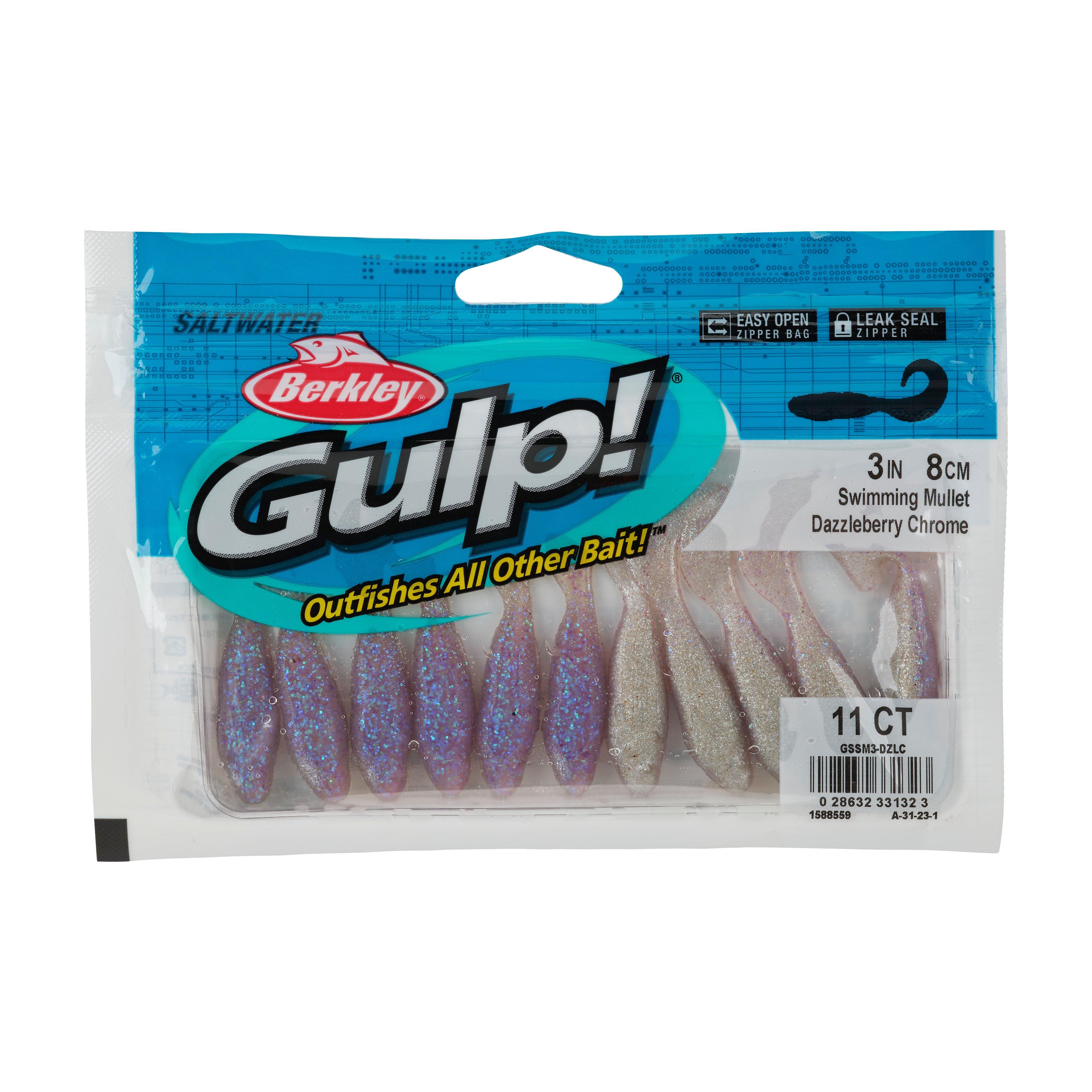 Berkley Gulp!® Saltwater Swimming Mullet, 4 in, Dazzleberry Chrome