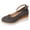 Grey, variant on Rokment Women's Platform Wedge Dress Shoes Beach Vacation Stylish Casual Suede Ankle Strap Espadrilles Chunky Heeled Closed Toe Dressy Sandals Black Size 6.5