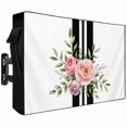 thumbnail image 2 of Outdoor TV Cover 52x30x4.5in, Watercolor Romantic Roses Valentine's Day Weatherproof TV Screen Protector with Zipper, Black White Stripes Outside Television Cover Fits Up to 52-55", 2 of 9