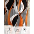 thumbnail image 6 of Sheer Curtains 72 Inches Long 2 Panels Set for Bedroom, Abstract Stripes Semi Sheer Curtains for Windows, Retro Modern Orange Black Gray Lines Voile Window Treatments Rod Pocket Curtain, 6 of 7
