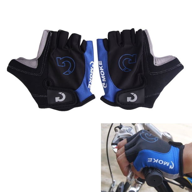 Bicicleta Moda ciclismo bicicleta motocicleta deporte gel medio dedo guantes azul tamaño L