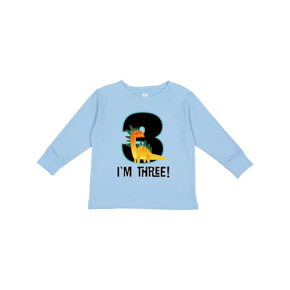 Inktastic 3rd Birthday Dinosaur Party Boys Long Sleeve Toddler T-Shirt