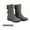 Grey, variant on Women Mid Calf Military Combat Boots with Built in Wallet Pocket Lace Up Design Durable Outdoor Hiking Boots
