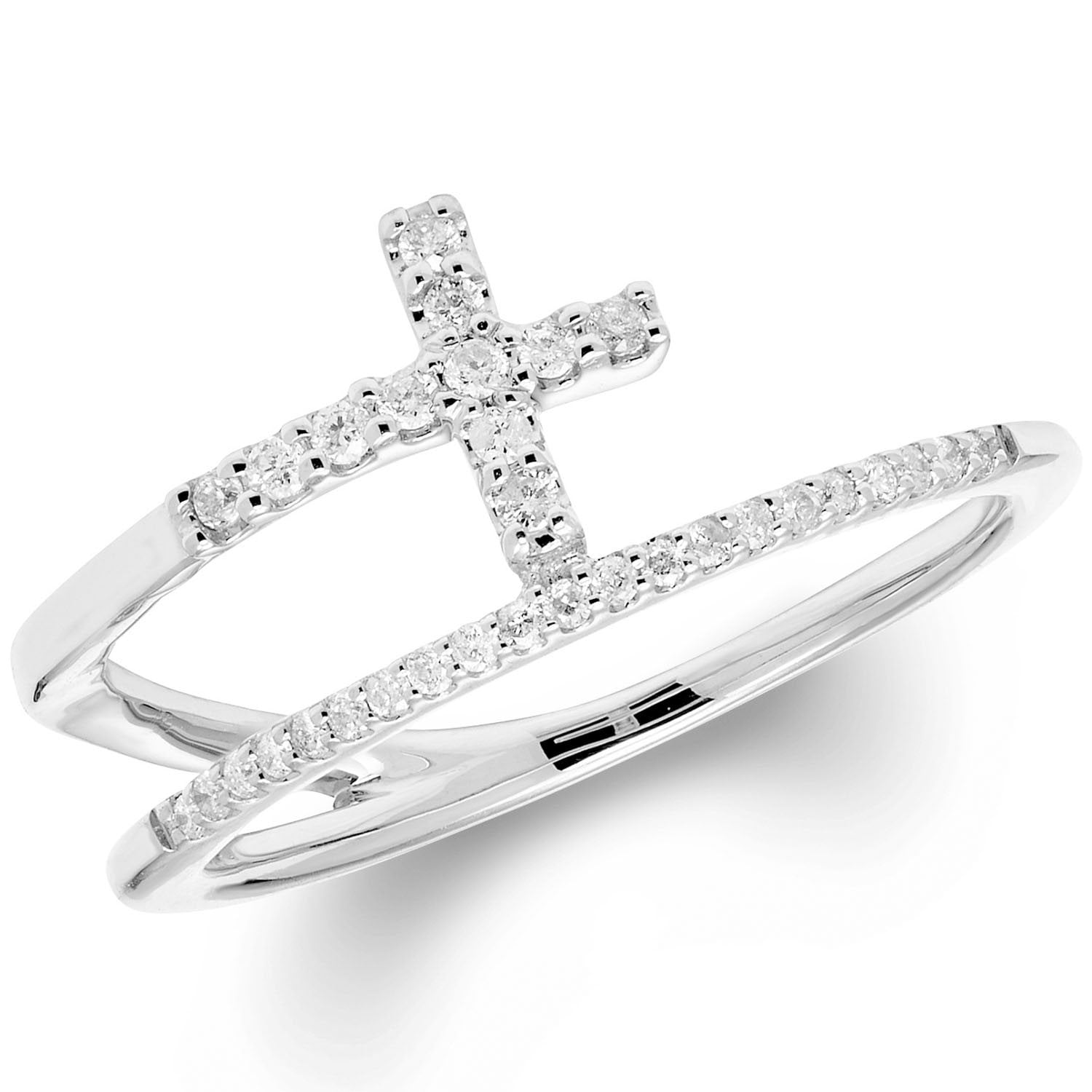 Kzmさん専用 Multiple Cross Round Ring-S Diamond Multi-Row Crisscross Ring 1/2 ct tw 14K White Gold