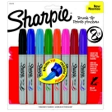 Sharpie Brush Tip Permanent Marker, Pack 8