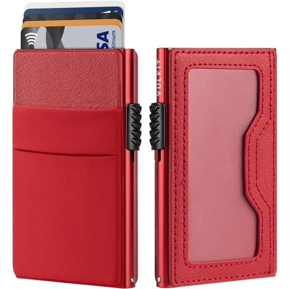 Minimalist Wallet with ID Window & EDC Pocket Pop Up Card Holder RFID Blocking Slim Wallet Design for Airtag   & Credit Cards