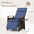 thumbnail image 4 of Costway 1 PCS Patio Wicker Recliner Chair with Adjustable Backrest Footrest Flip Side Table Navy, 4 of 9