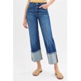 thumbnail image 3 of I AM A FASHION JUNKY RISEN Full Size Mid Rise Crop Wide Wide Cuffed Jeans Plus Size (DARK, 0), 3 of 6