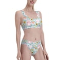 thumbnail image 2 of Fotbe Love You Rabbit Women's High Waisted Bikini Tankini Sets Two Piece Bathing Suits High Cut Scoop Neck Swimsuit-Medium, 2 of 8