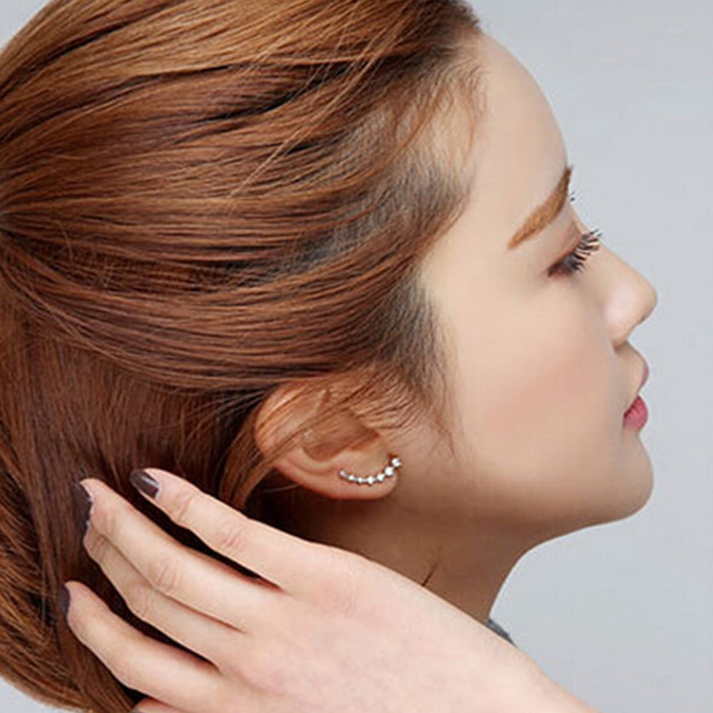 1 Pair Women Lady Fashion Rhinestone Crystal Earrings Ear Hook Stud Jewelry TB 