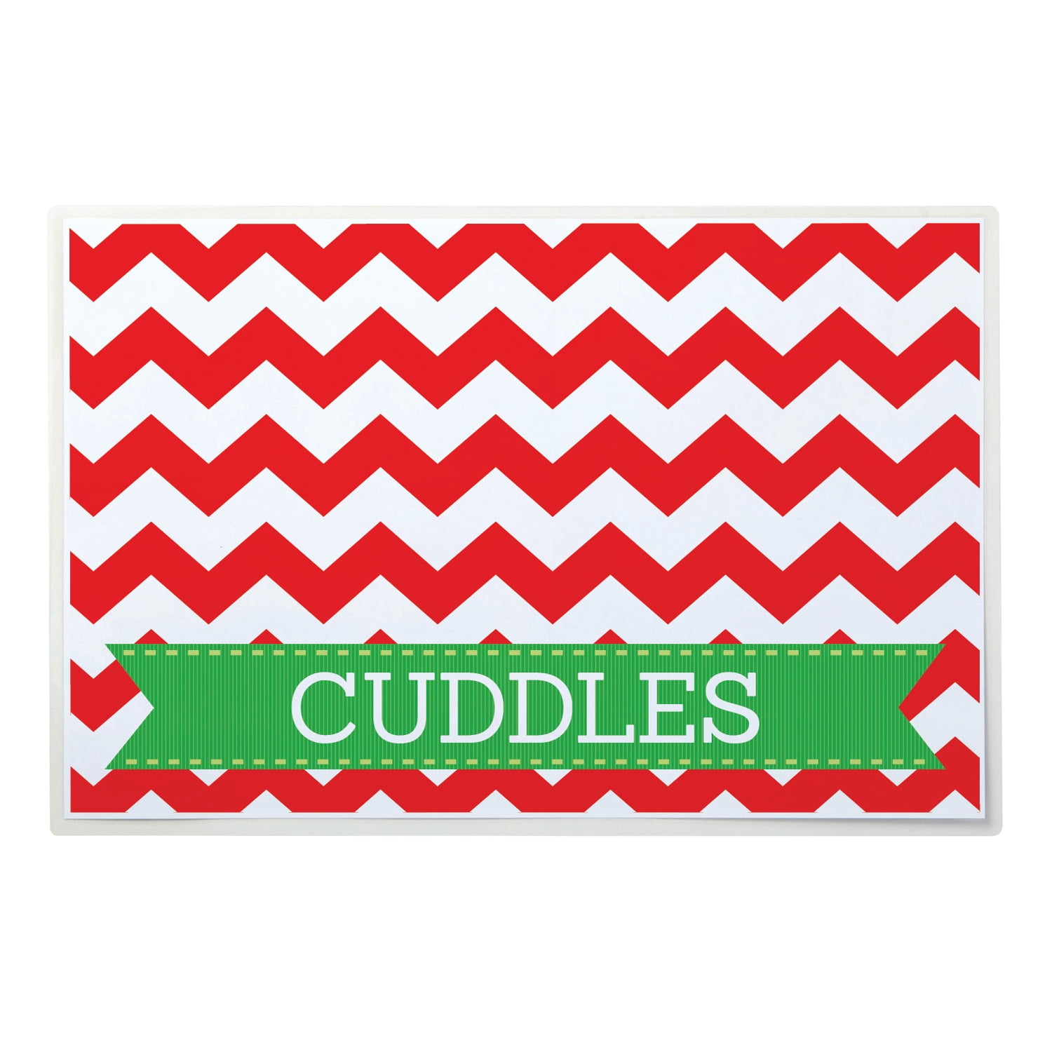 Personalized Pet Placemat - Christmas Chevon Design