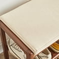 thumbnail image 6 of Hassch Solid Wood Shoe Bench with Beige Cushion, Entryway Bench with Storage Shelf, Shoe Rack Organizer, 23.62"L x 11.82"W x 16.54"H (Walnut), 6 of 9