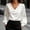 White, variant on Womens Shirts Casual Timeless French Satin Blouse with Puff Sleeves and V-Neck for Everyday Resortwear – Elegant Womens Shirt Beige M