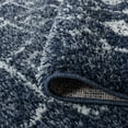 thumbnail image 5 of Wembley Shag Contemporary Shag Thick Navy and White Area Rug, 5' Round, 5 of 5