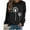 Black, variant on MELDVDIB Womens Sweatshirt Fashion Print Fall Winter Long Sleeve Sweatshirt Trendy Casual Solid Color Comfy Crewneck Pullover Tops