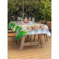thumbnail image 2 of Outdoor Tablecloth with Umbrella Hole and Zipper, Easter Bunny Rectangle Table Cloth 60x120 Inch Waterproof Tablecloth, Spring Easter Eggs Floral Blue Plaid Picnic Table Cover for Patio Camping, 2 of 7